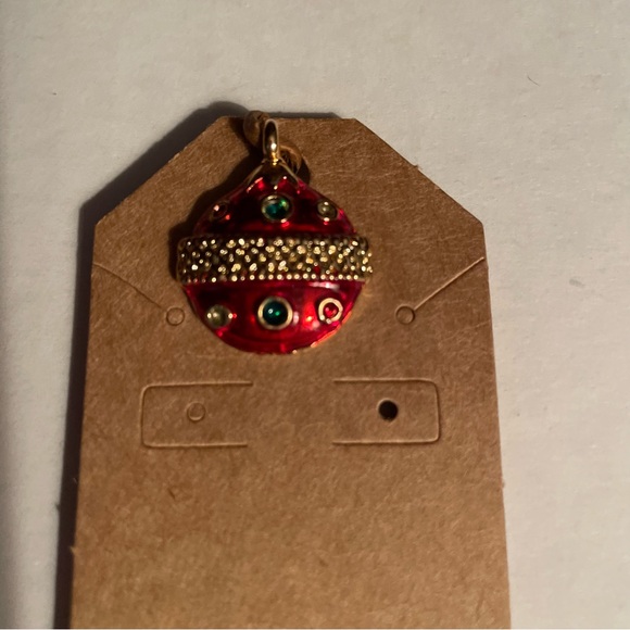 Charm for bracelet or necklace.  Christmas ornament in Red, Green and Gold - Picture 2 of 7